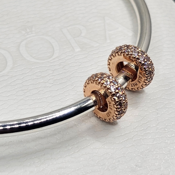 ♥️ Authentic Pandora ⭐️RETIRED⭐️ ROSE SPACERS - Picture 2 of 8